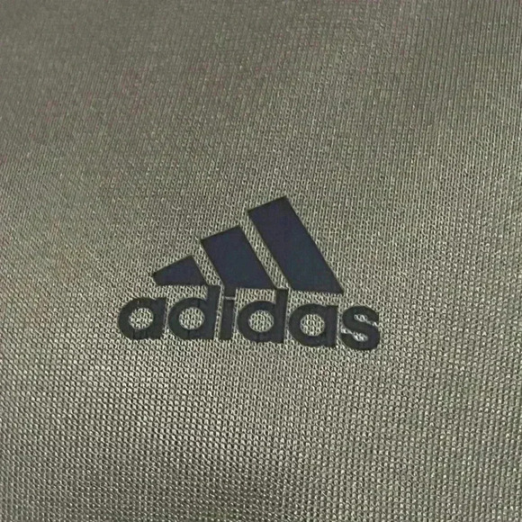 Adidas Men's Full Zip Grey Hoodie Sz L Logo Track Jacket Sports - Picture 3 of 4